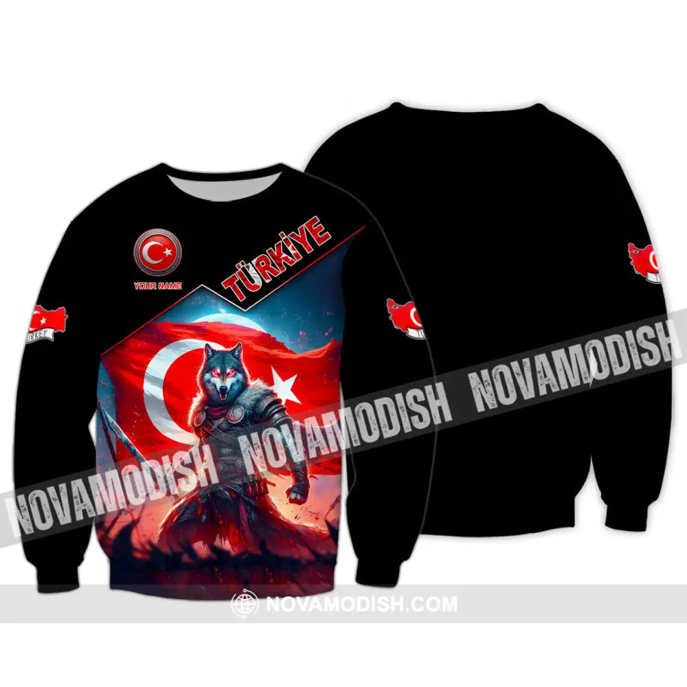 Unisex Shirt Custom Name Türkiye Turkiye Lover Polo Long Sleeve / S T-Shirt