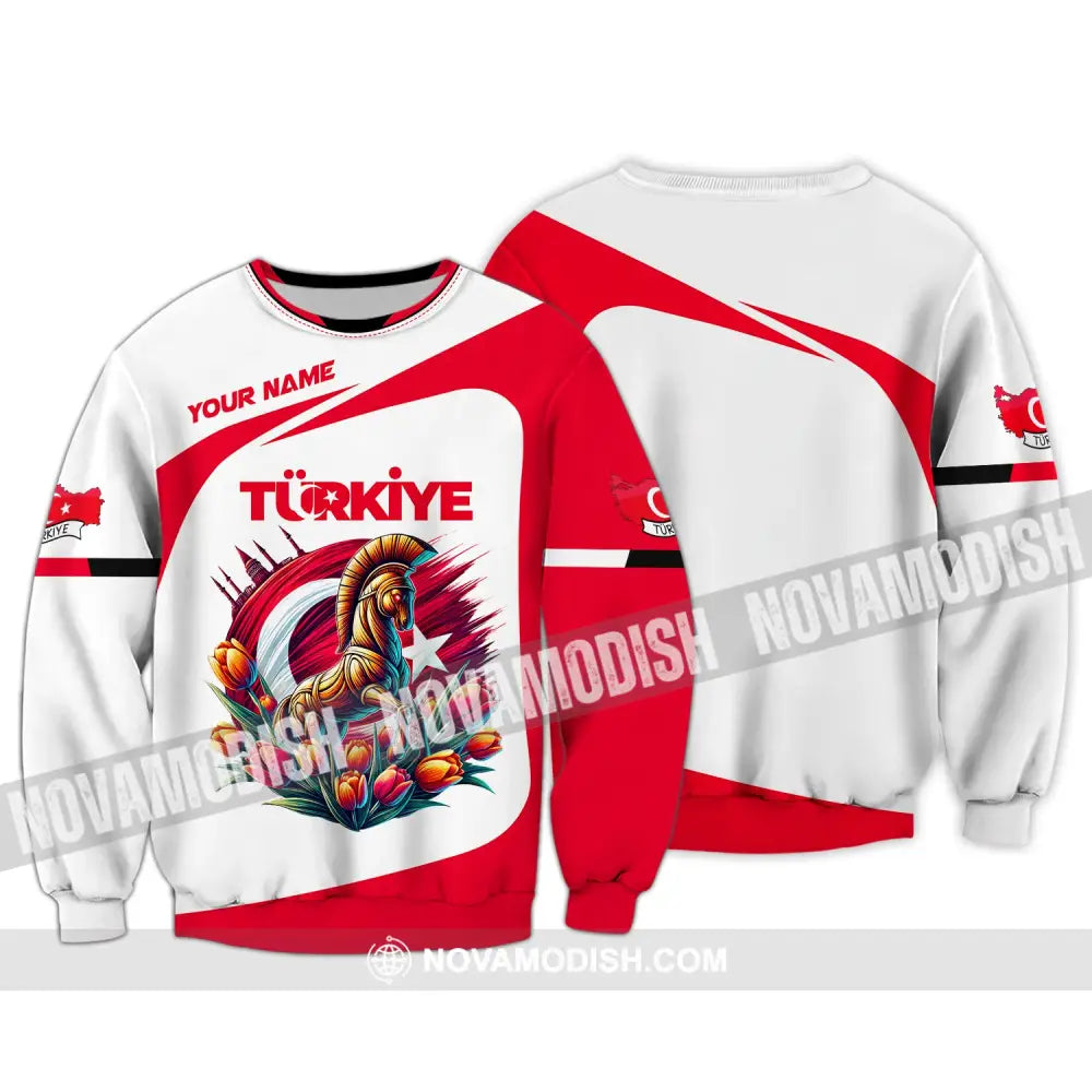 Unisex Shirt Custom Name Türkiye Turkiye Lover Polo Long Sleeve / S T-Shirt