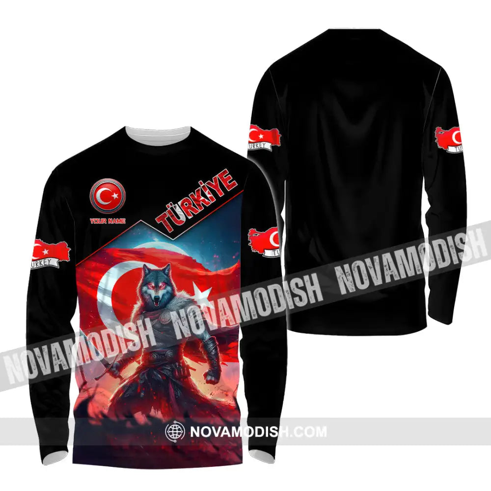 Unisex Shirt Custom Name Türkiye Turkiye Lover Polo Long Sleeve / S T-Shirt