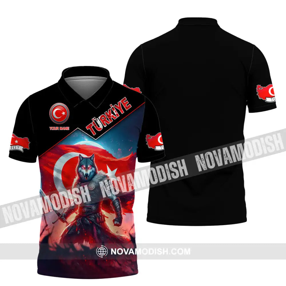 Unisex Shirt Custom Name Türkiye Turkiye Lover Polo Long Sleeve / S T-Shirt