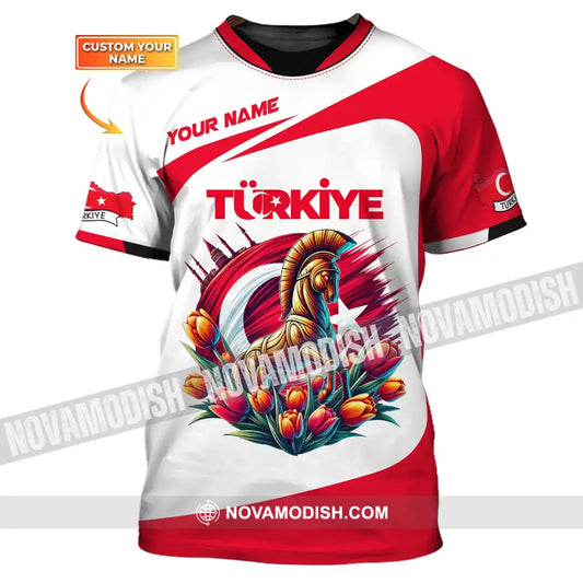 Unisex Shirt Custom Name Türkiye Turkiye Lover Polo Long Sleeve T-Shirt