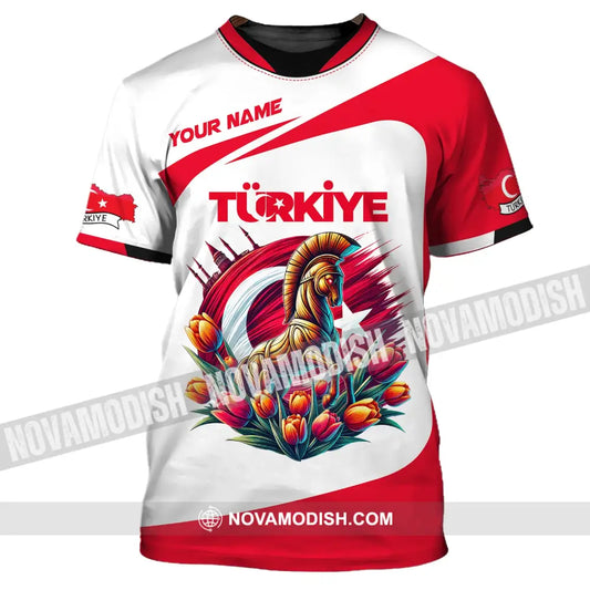 Unisex Shirt Custom Name Türkiye Turkiye Lover Polo Long Sleeve T-Shirt / S