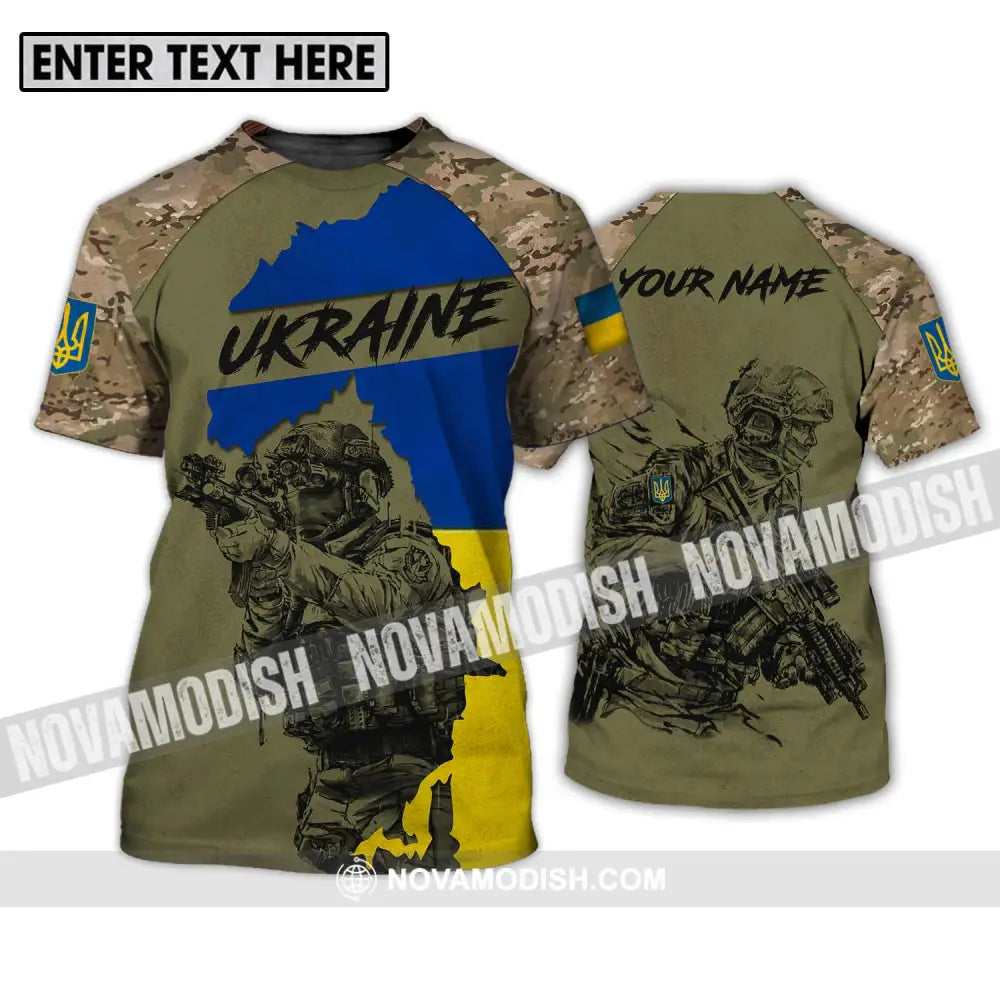 Unisex Shirt - Custom Name Ukraina Army Shirt T-Shirt / S T-shirt