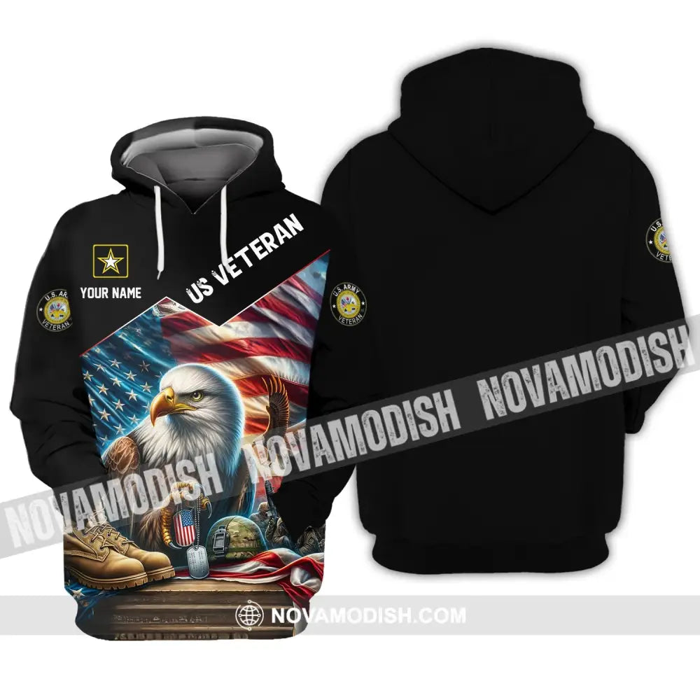 Unisex Shirt - Custom Name Us Veteran Hoodie / S T-Shirt