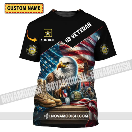 Unisex Shirt - Custom Name Us Veteran T-Shirt