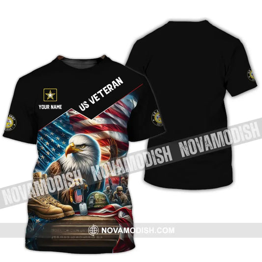 Unisex Shirt - Custom Name Us Veteran T-Shirt / S T-Shirt