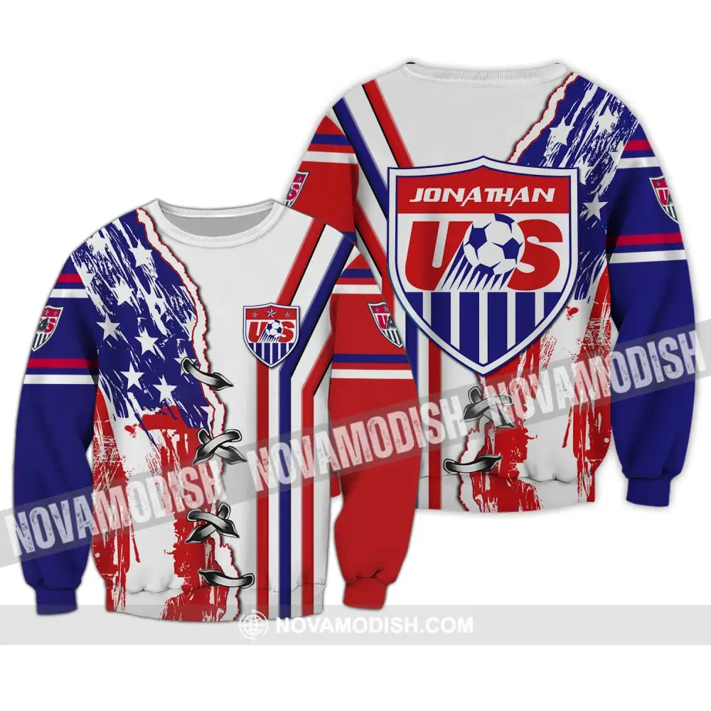 Unisex Shirt - Custom Name Shirt - USA Soccer Long Sleeve / S T-shirt