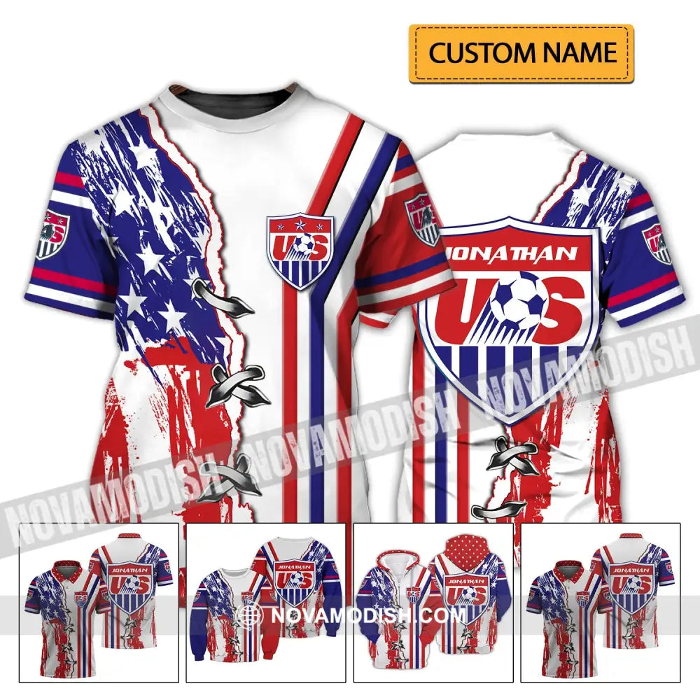 Unisex Shirt - Custom Name Shirt - USA Soccer T-shirt