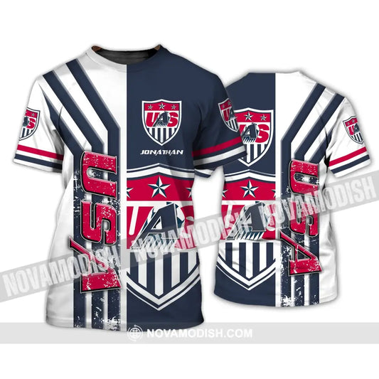 Unisex Shirt - Custom Name Shirt - USA Three Stars T-Shirt / S T-shirt