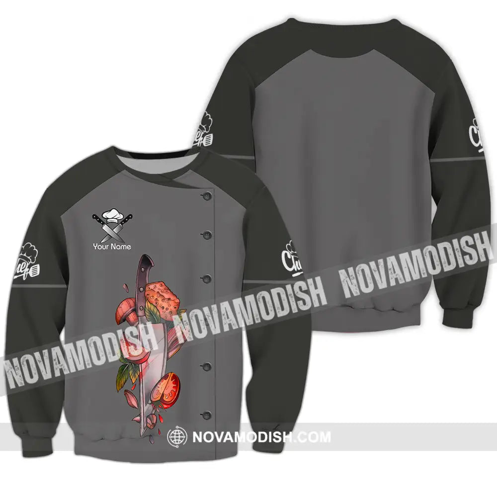 Unisex Shirt - Custom Name Shirt Vegetables Chef Long Sleeve / S T-shirt