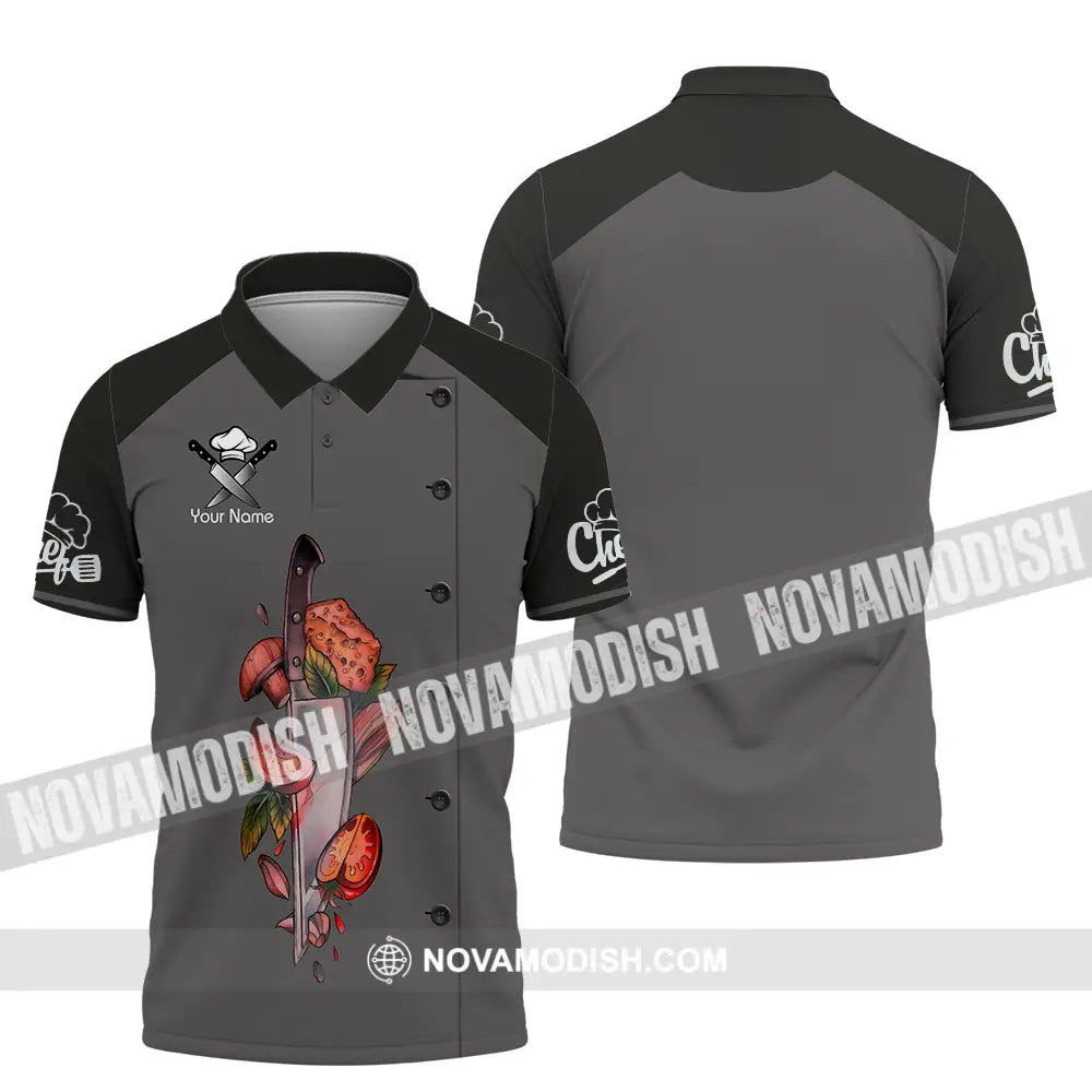 Unisex Shirt - Custom Name Shirt Vegetables Chef Polo Shirt / S T-shirt