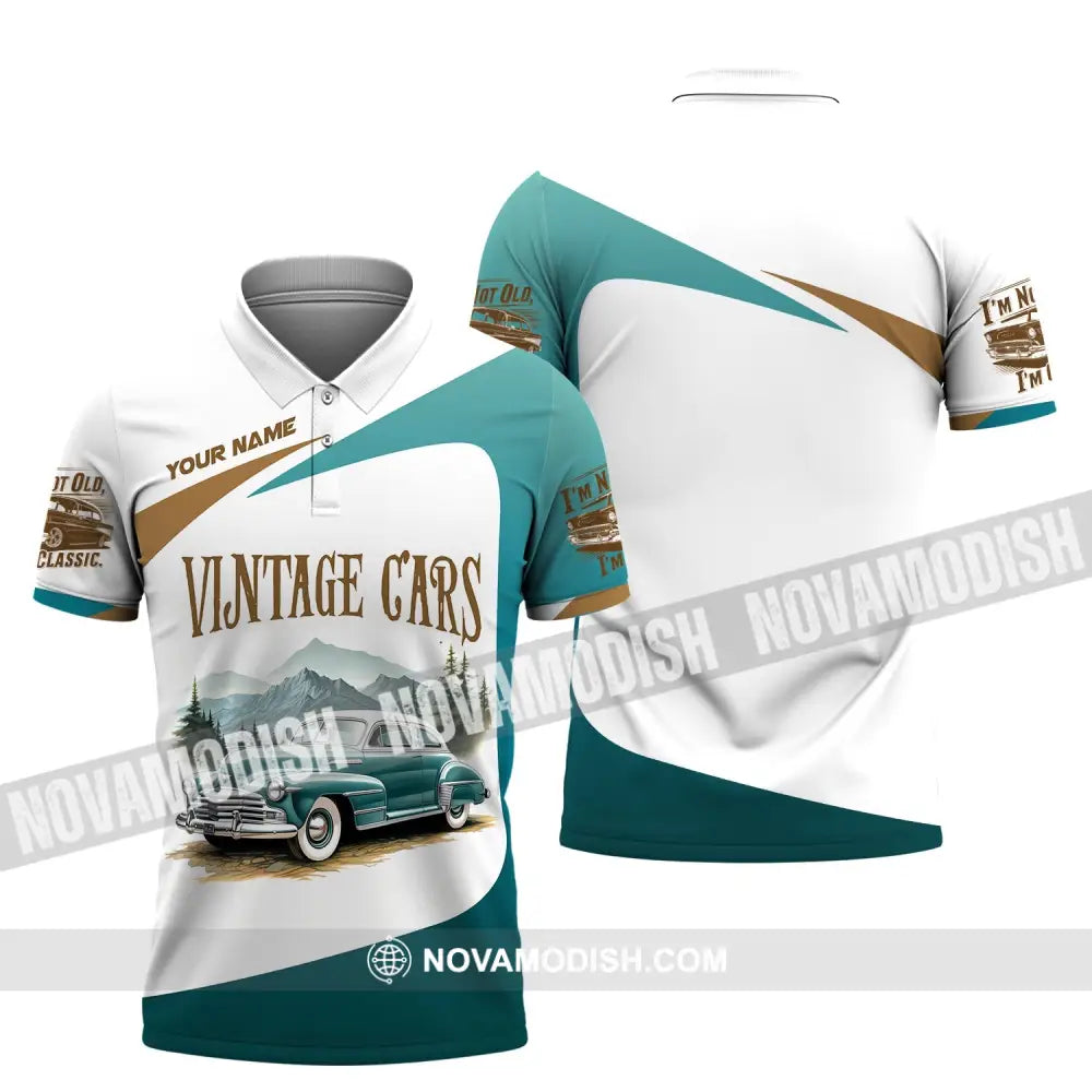 Unisex Shirt Custom Name Vintage Car Polo Long Sleeve Gift For Lover / S T-Shirt