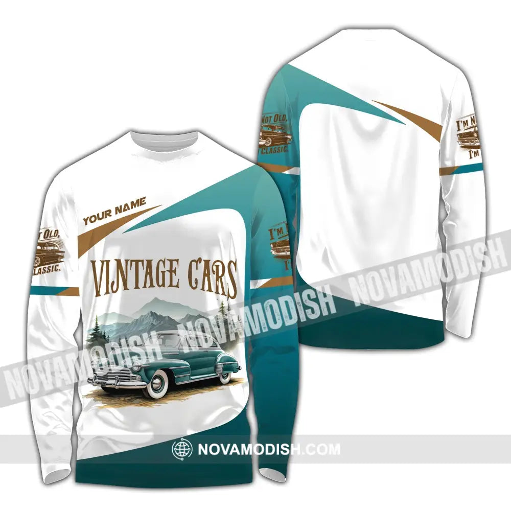 Unisex Shirt Custom Name Vintage Car Polo Long Sleeve Gift For Lover / S T-Shirt