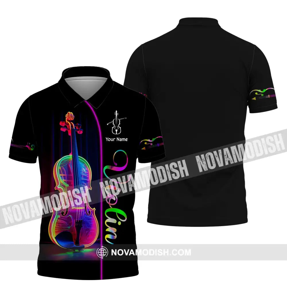 Unisex Shirt Custom Name Violin T-Shirt Player Shirts Violinist Gift Polo / S