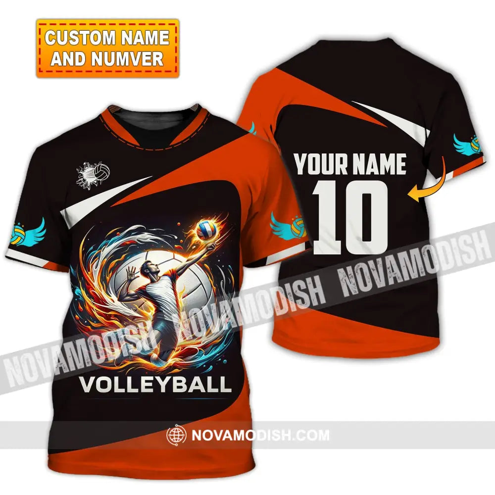 Unisex Shirt Custom Name Volleyball T-Shirt For Club Gift Players T-Shirt