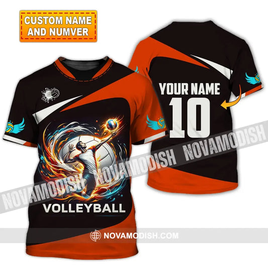 Unisex Shirt Custom Name Volleyball T-Shirt For Club Gift Players T-Shirt