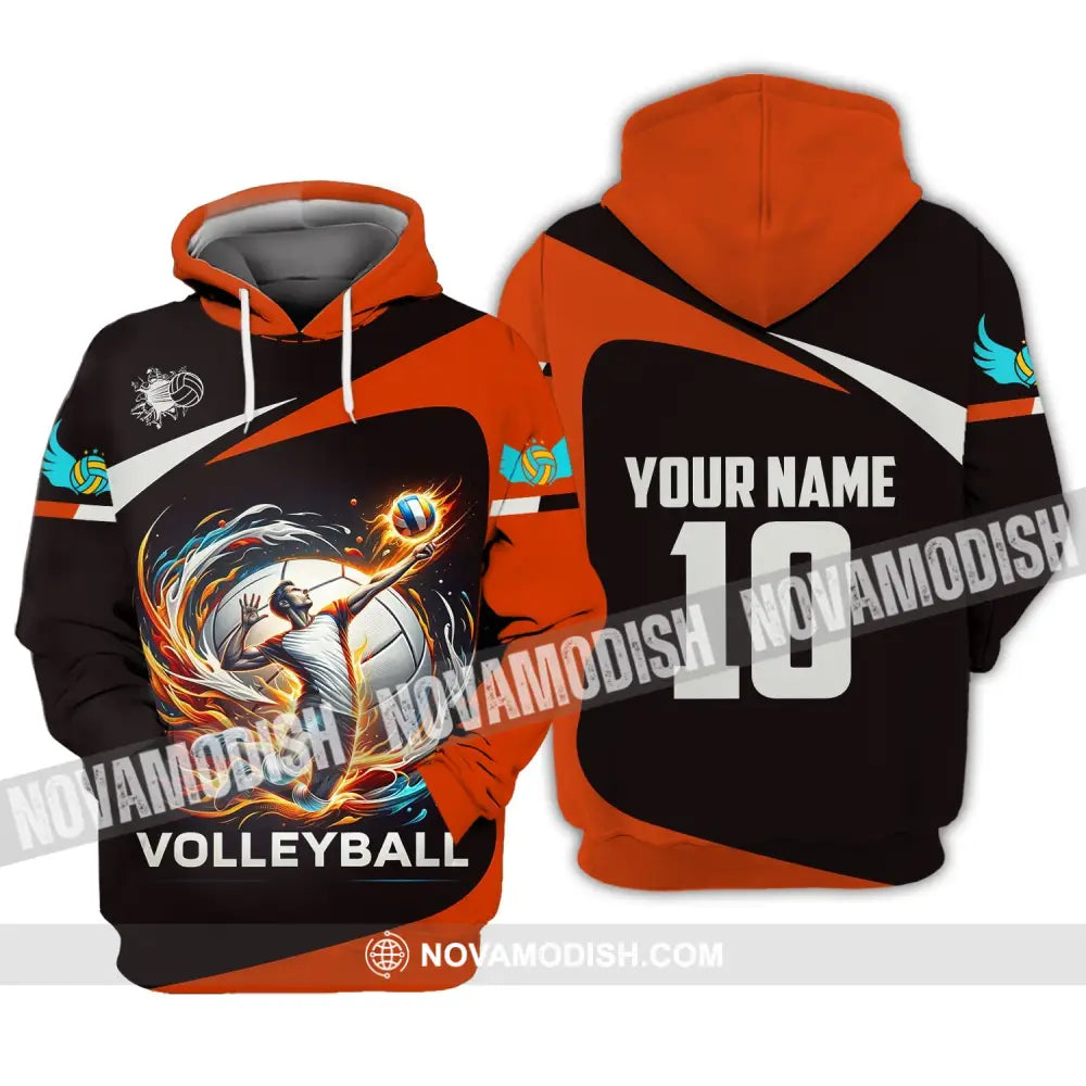 Unisex Shirt Custom Name Volleyball T-Shirt For Club Gift Players Hoodie / S T-Shirt