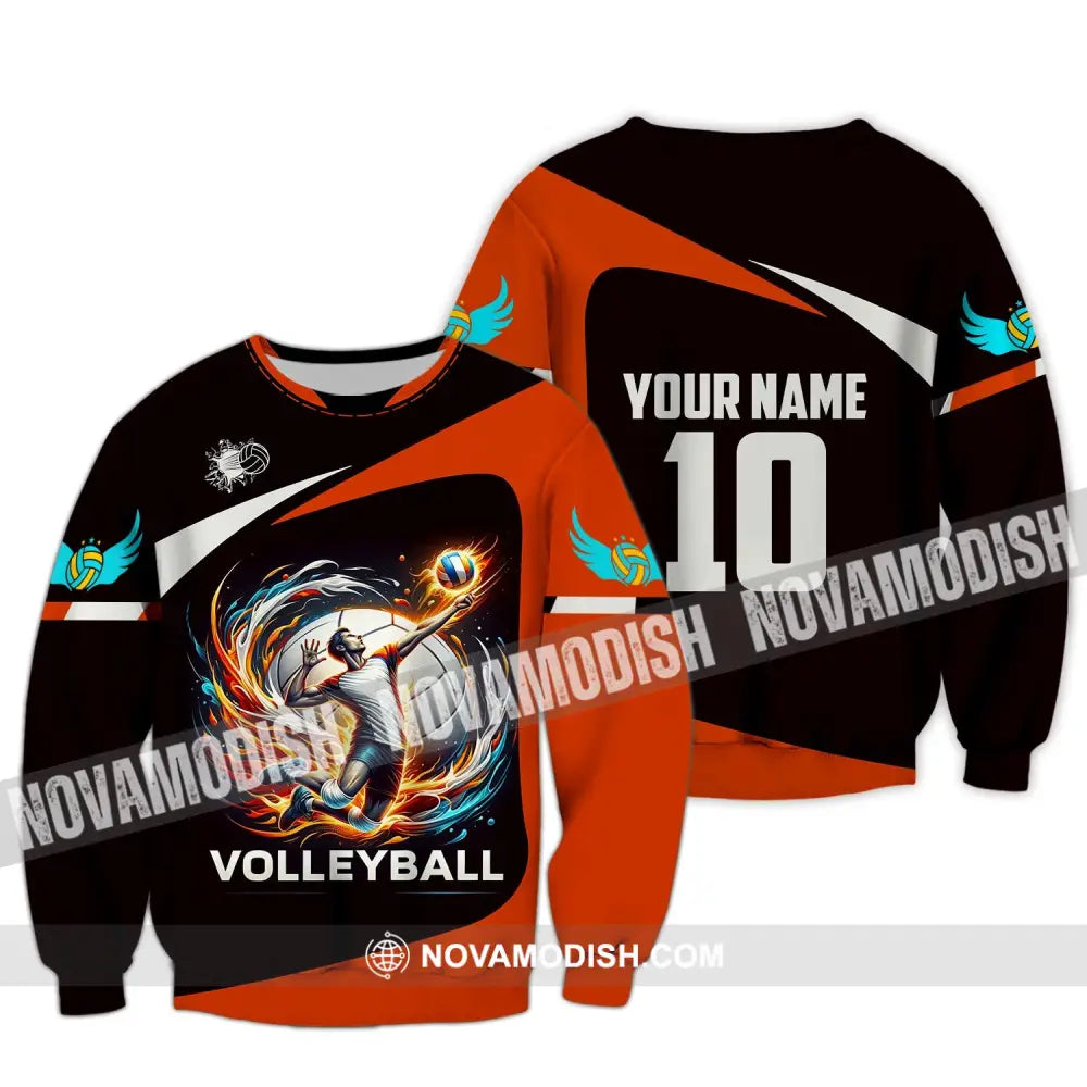 Unisex Shirt Custom Name Volleyball T-Shirt For Club Gift Players Long Sleeve / S T-Shirt