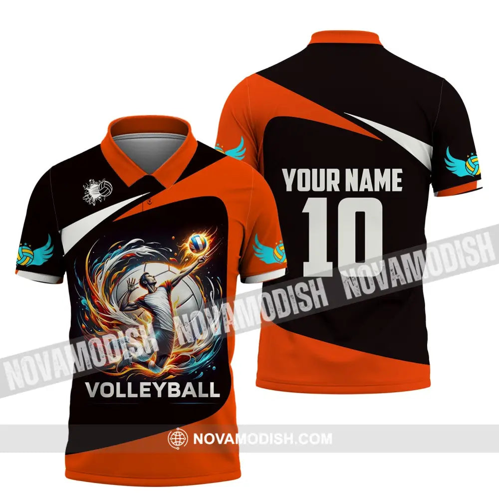 Unisex Shirt Custom Name Volleyball T-Shirt For Club Gift Players Polo / S T-Shirt