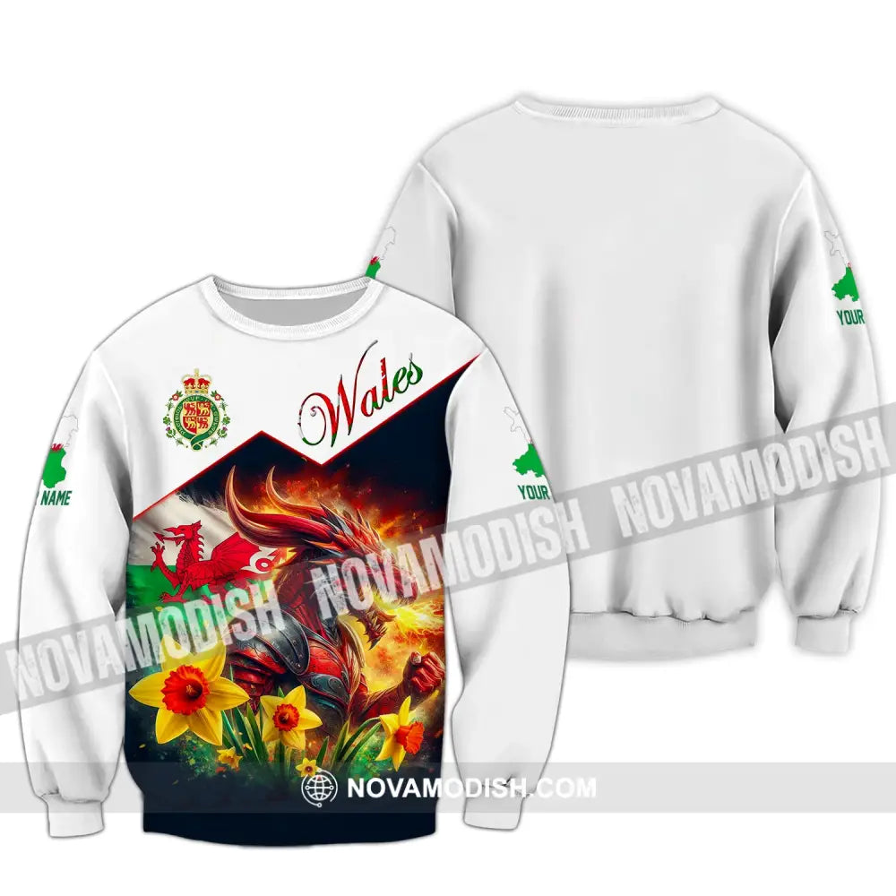 Unisex Shirt Custom Name Wales Polo Long Sleeve Gift For Lover / S T-Shirt