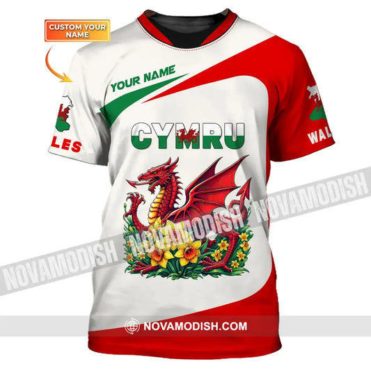 Unisex Shirt Custom Name Wales T-Shirt Cymru Hoodie Polo