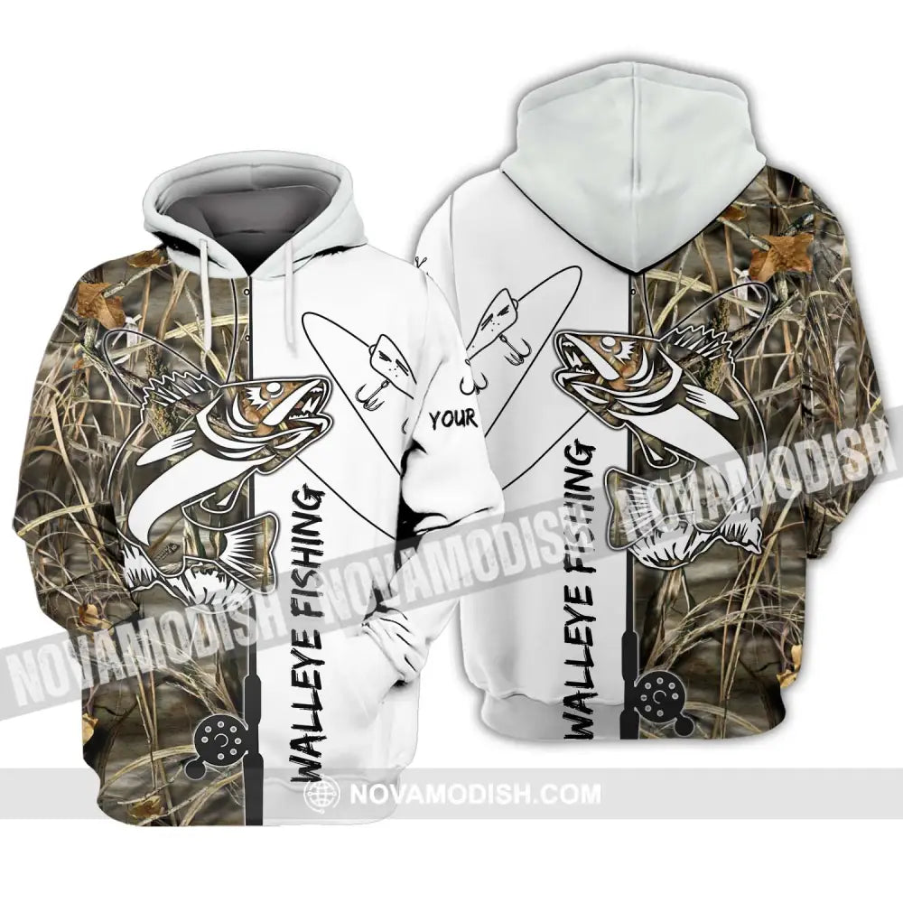 Unisex Shirt - Custom Name Walleye Fishing Shirt Hoodie / S T-shirt