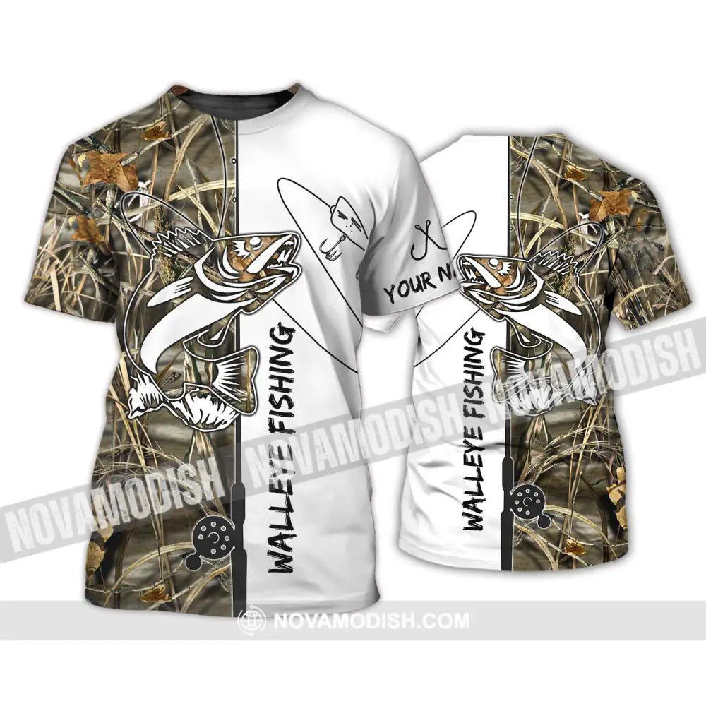 Unisex Shirt - Custom Name Walleye Fishing Shirt T-Shirt / S T-shirt