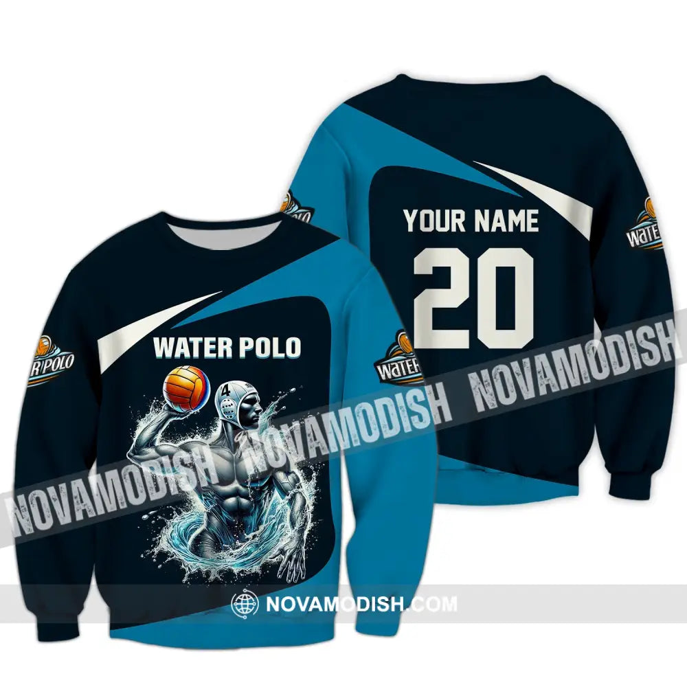 Unisex Shirt Custom Name Water Polo T-Shirt For Club Gift Players Long Sleeve / S T-Shirt