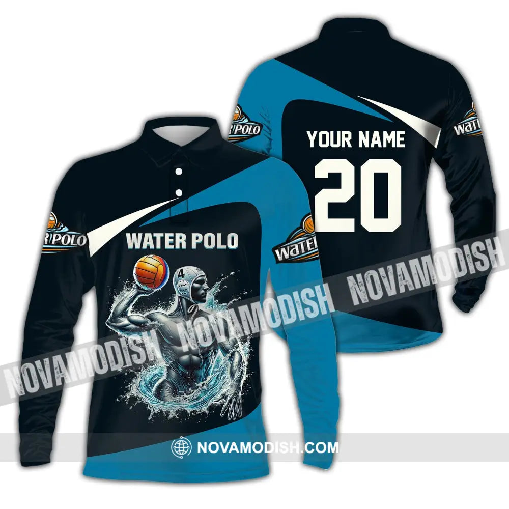 Unisex Shirt Custom Name Water Polo T-Shirt For Club Gift Players Long Sleeve / S T-Shirt