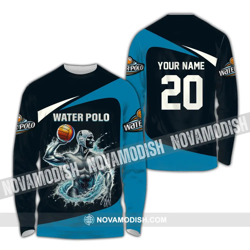 Unisex Shirt Custom Name Water Polo T-Shirt For Club Gift Players Long Sleeve / S T-Shirt