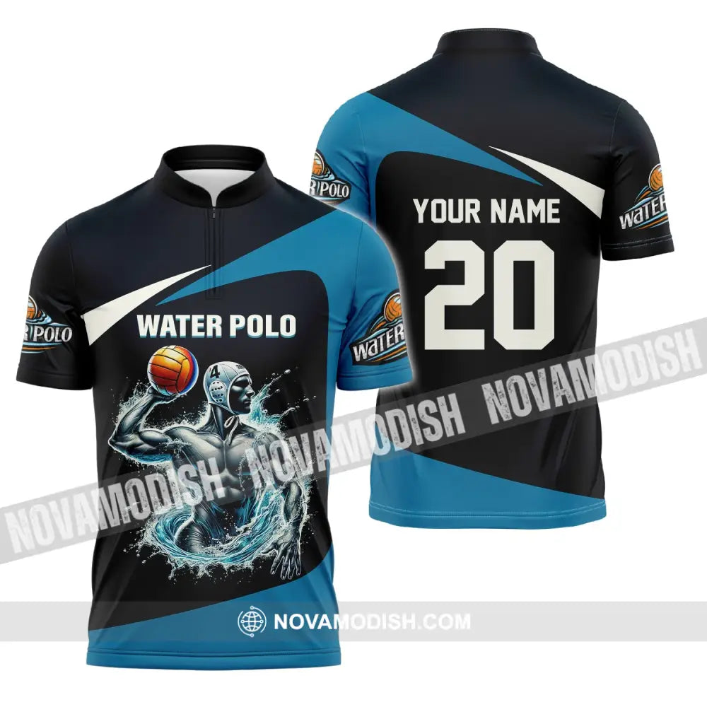 Unisex Shirt Custom Name Water Polo T-Shirt For Club Gift Players Zipper / S T-Shirt