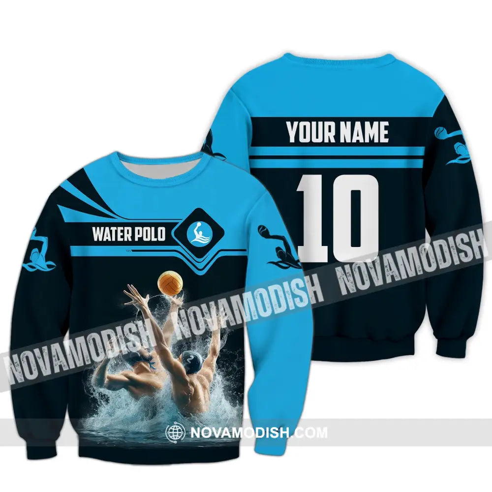 Unisex Shirt Custom Name Water Polo T-Shirt Hoodie Long Sleeve Team Uniform / S T-Shirt