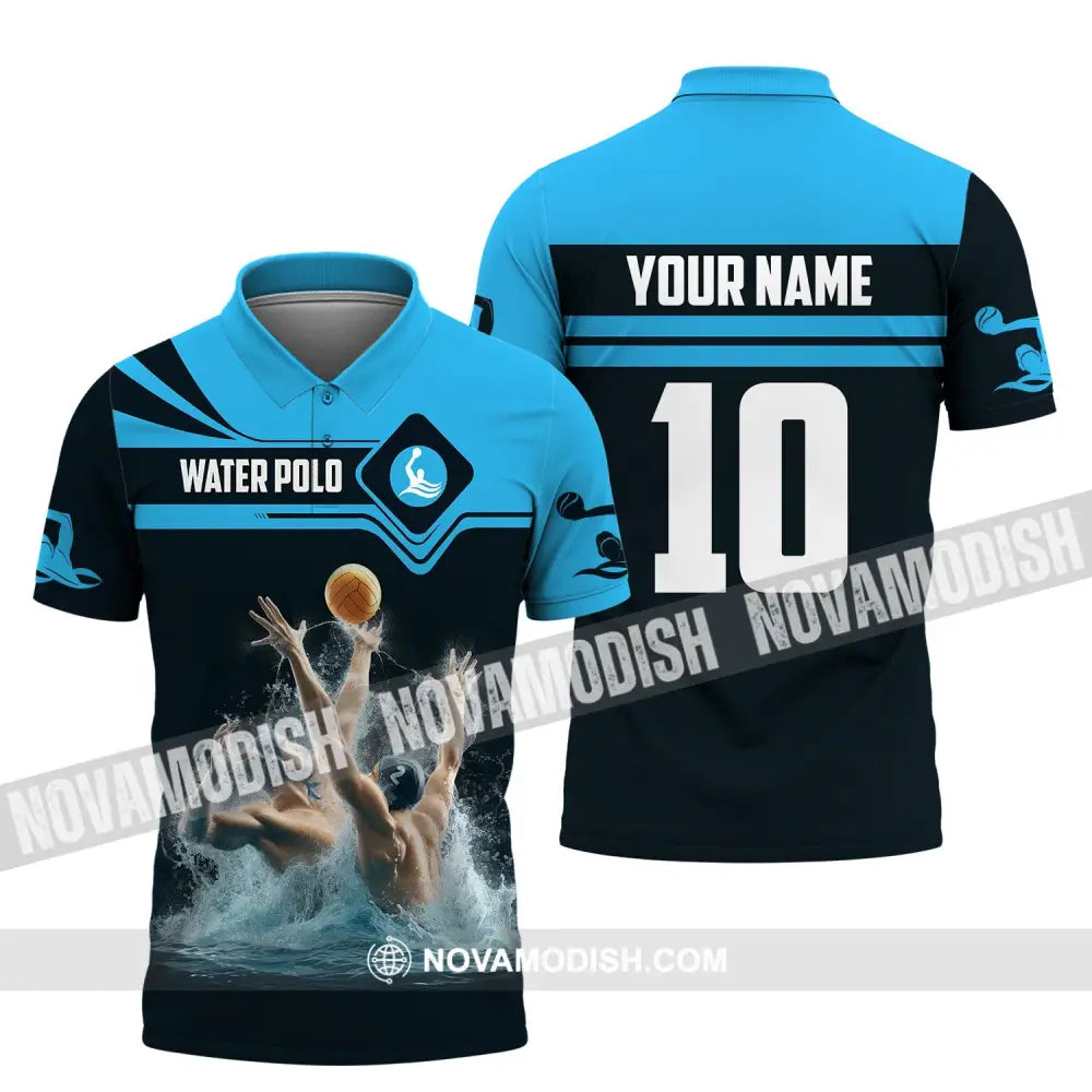 Unisex Shirt Custom Name Water Polo T-Shirt Hoodie Long Sleeve Team Uniform / S T-Shirt