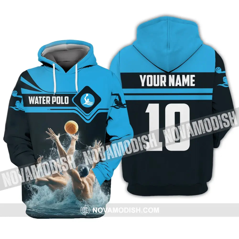 Unisex Shirt Custom Name Water Polo T-Shirt Hoodie Long Sleeve Team Uniform / S T-Shirt