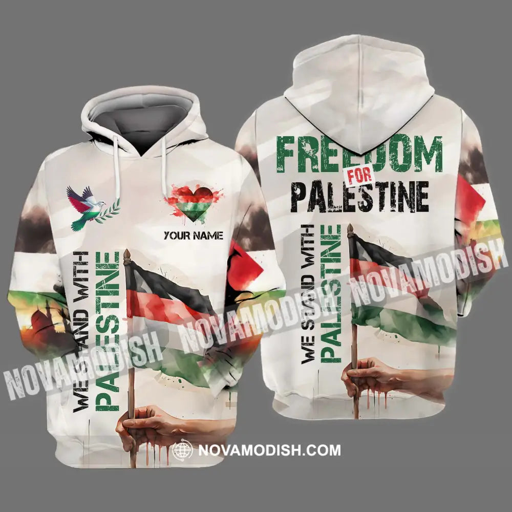 Unisex Shirt - Custom Name Shirt We Stand With Palestine Hoodie / S T-shirt