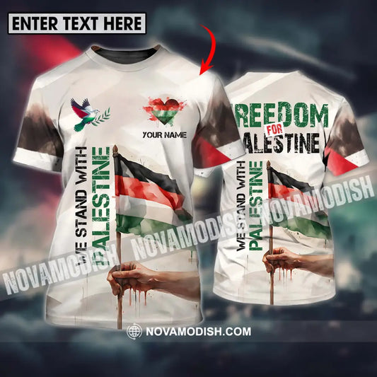 Unisex Shirt - Custom Name Shirt We Stand With Palestine T-shirt