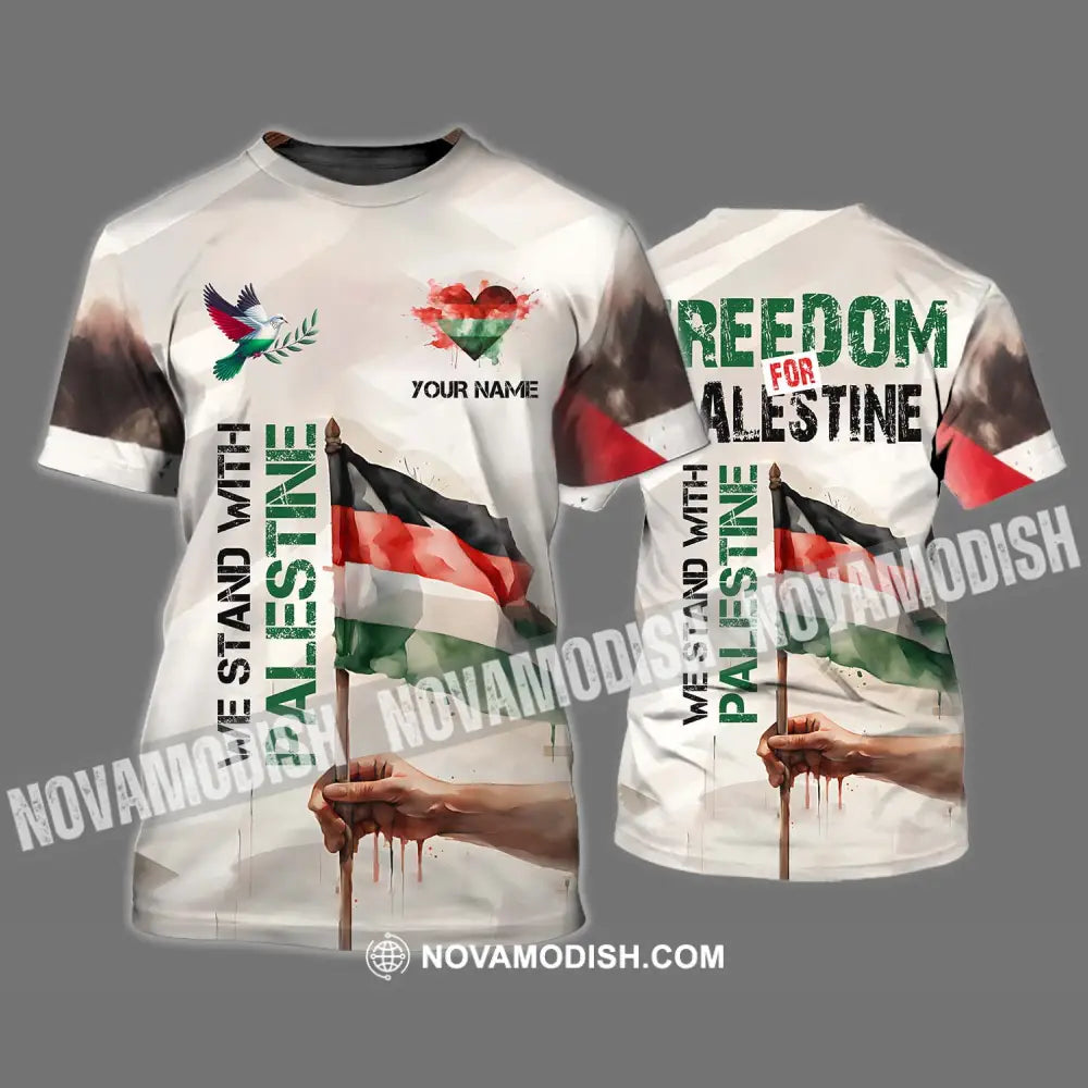 Unisex Shirt - Custom Name Shirt We Stand With Palestine T-Shirt / S T-shirt