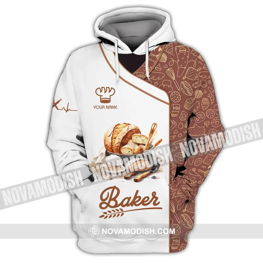 Unisex Shirt - Custom Name White Shirt - Baker Making Bake Shirt Hoodie / S T-shirt