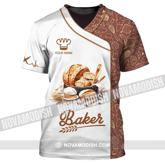 Unisex Shirt - Custom Name White Shirt - Baker Making Bake Shirt T-Shirt / S T-shirt