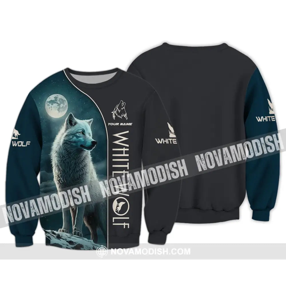 Unisex Shirt - Custom Name Shirt - White Wolf Shirt - White Wolf Long Sleeve / S T-shirt
