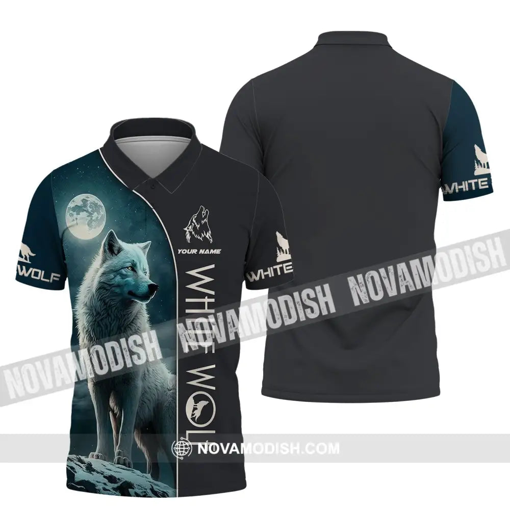Unisex Shirt - Custom Name Shirt - White Wolf Shirt - White Wolf Polo Shirt / S T-shirt