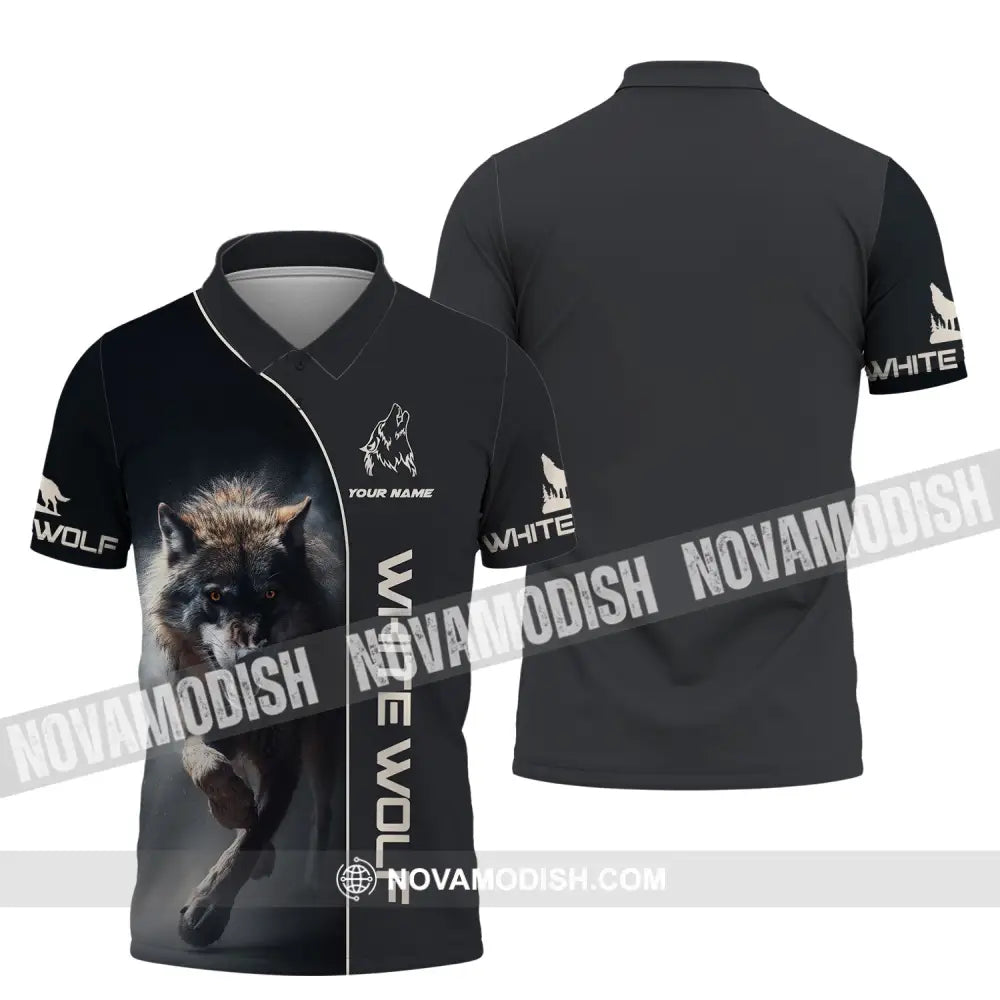Unisex Shirt - Custom Name Shirt - White Wolf Shirt - White Wolf Name Polo Shirt / S T-shirt