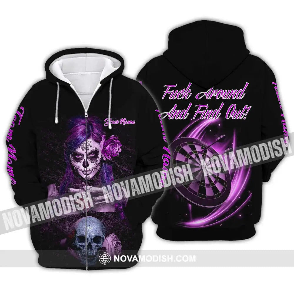 Unisex Shirt - Custom Name Witch Darts Shirt Zipper Hoodie / S T-shirt