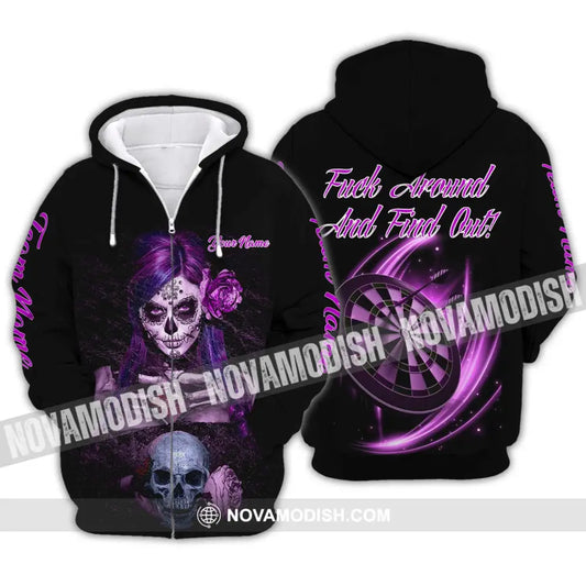 Unisex Shirt - Custom Name Witch Darts Shirt Zipper Hoodie / S T-shirt