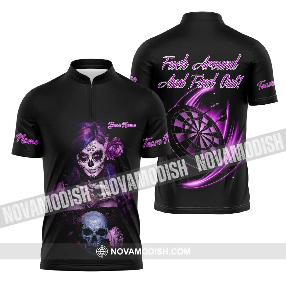 Unisex Shirt - Custom Name Witch Darts Shirt Zipper Polo Shirt / S T-shirt