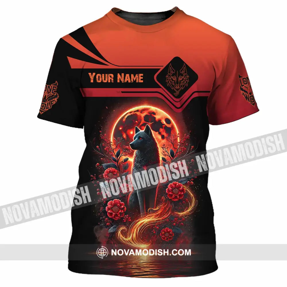 Unisex Shirt Custom Name Wolf Lone T-Shirt / S T-Shirt