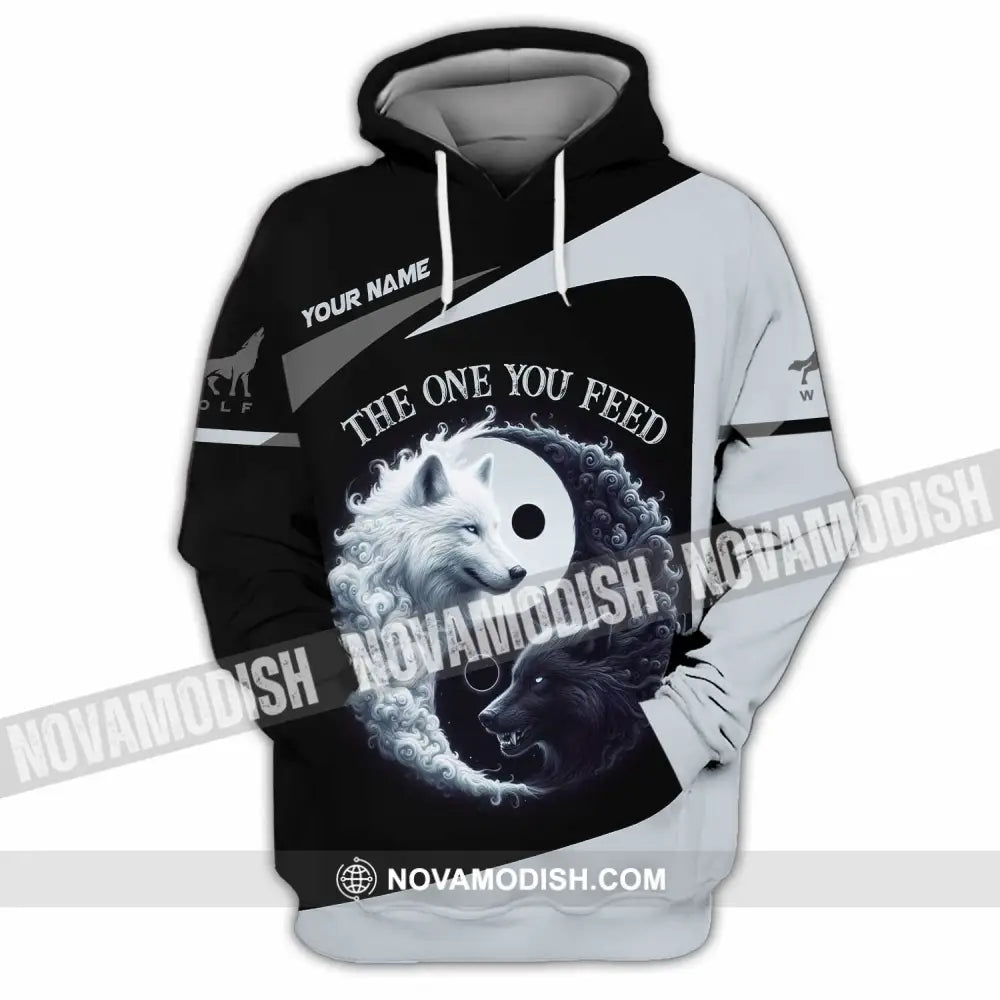 Unisex Shirt Custom Name Wolf The One You Feed Hoodie / S T-Shirt