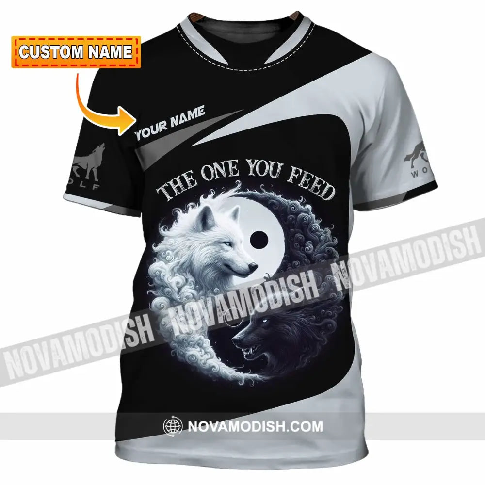 Unisex Shirt Custom Name Wolf The One You Feed T-Shirt