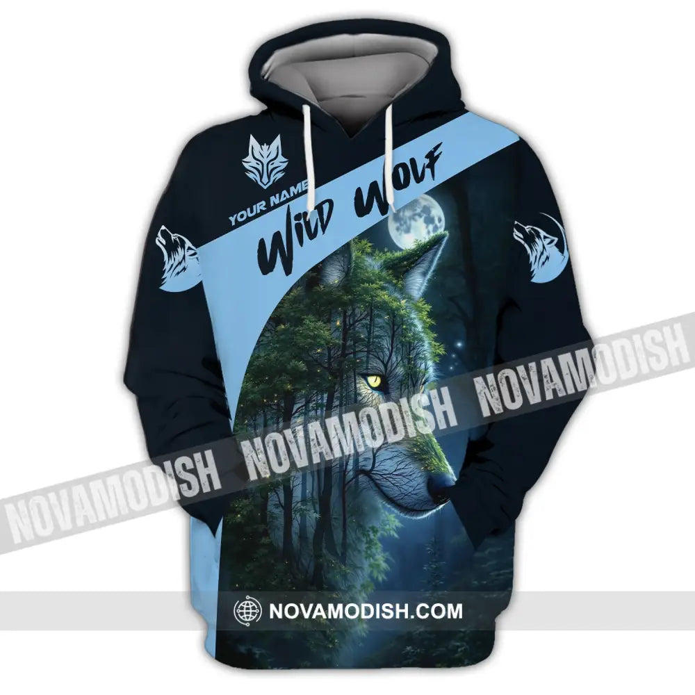 Unisex Shirt Custom Name Wolf Wild Hoodie / S T-Shirt