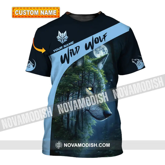 Unisex Shirt Custom Name Wolf Wild T-Shirt
